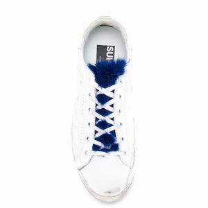 RARE GOLDEN GOOSE BLUE MINK FUR SNEAKERS